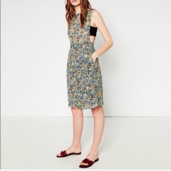 Zara Dresses & Skirts - ZARA Floral Guipure Lace Dress Sleeveless A-Line Cutout Back Pockets Size XS